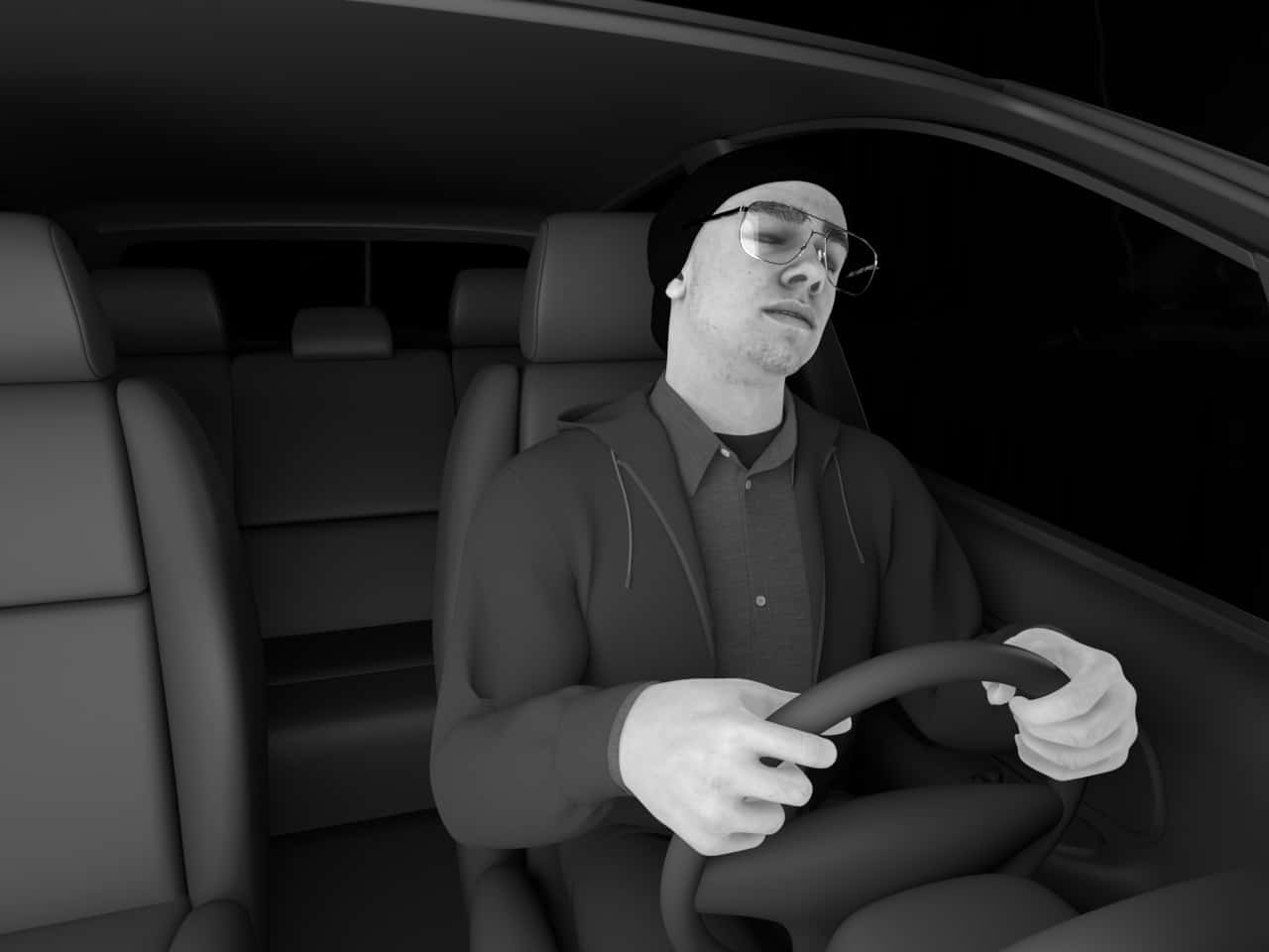 NIR, Glasses, Headwear, Eyes Closed