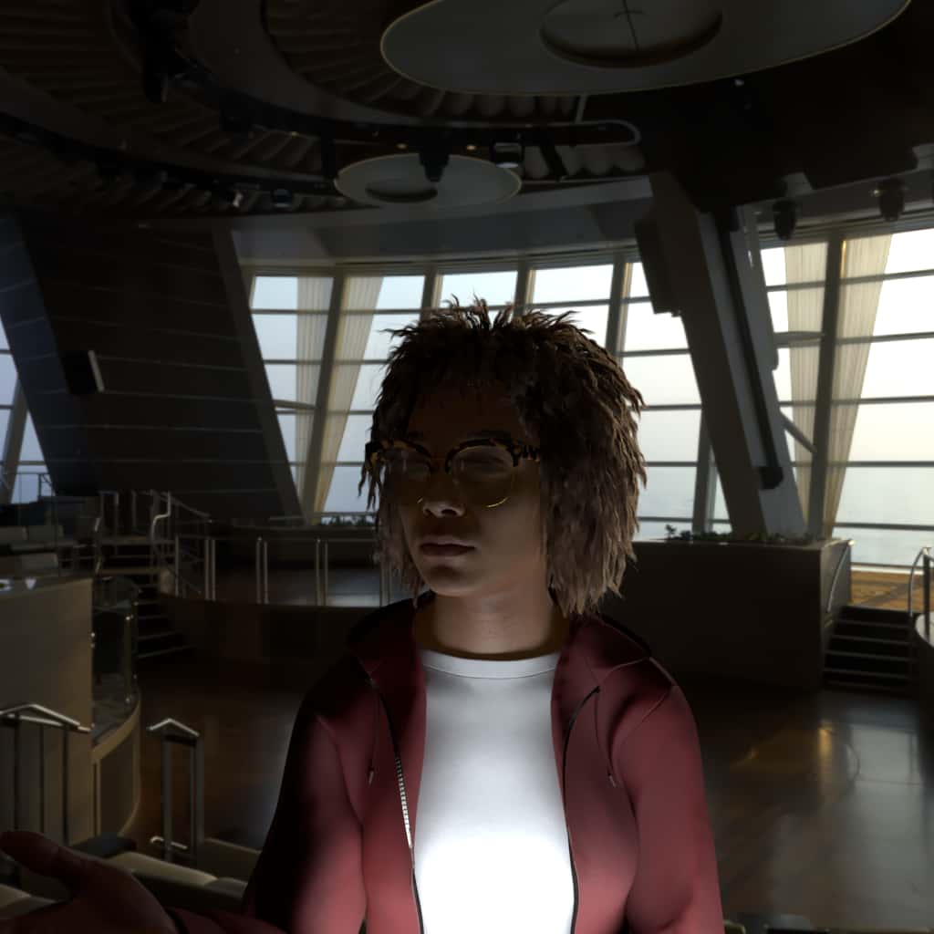 Head looks right, Glasses