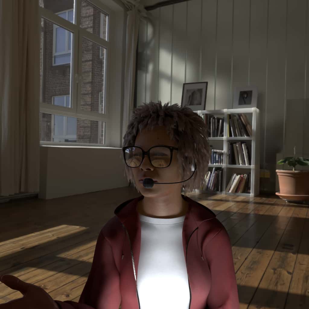 Head looks right, Glasses, Headphone, Gesture